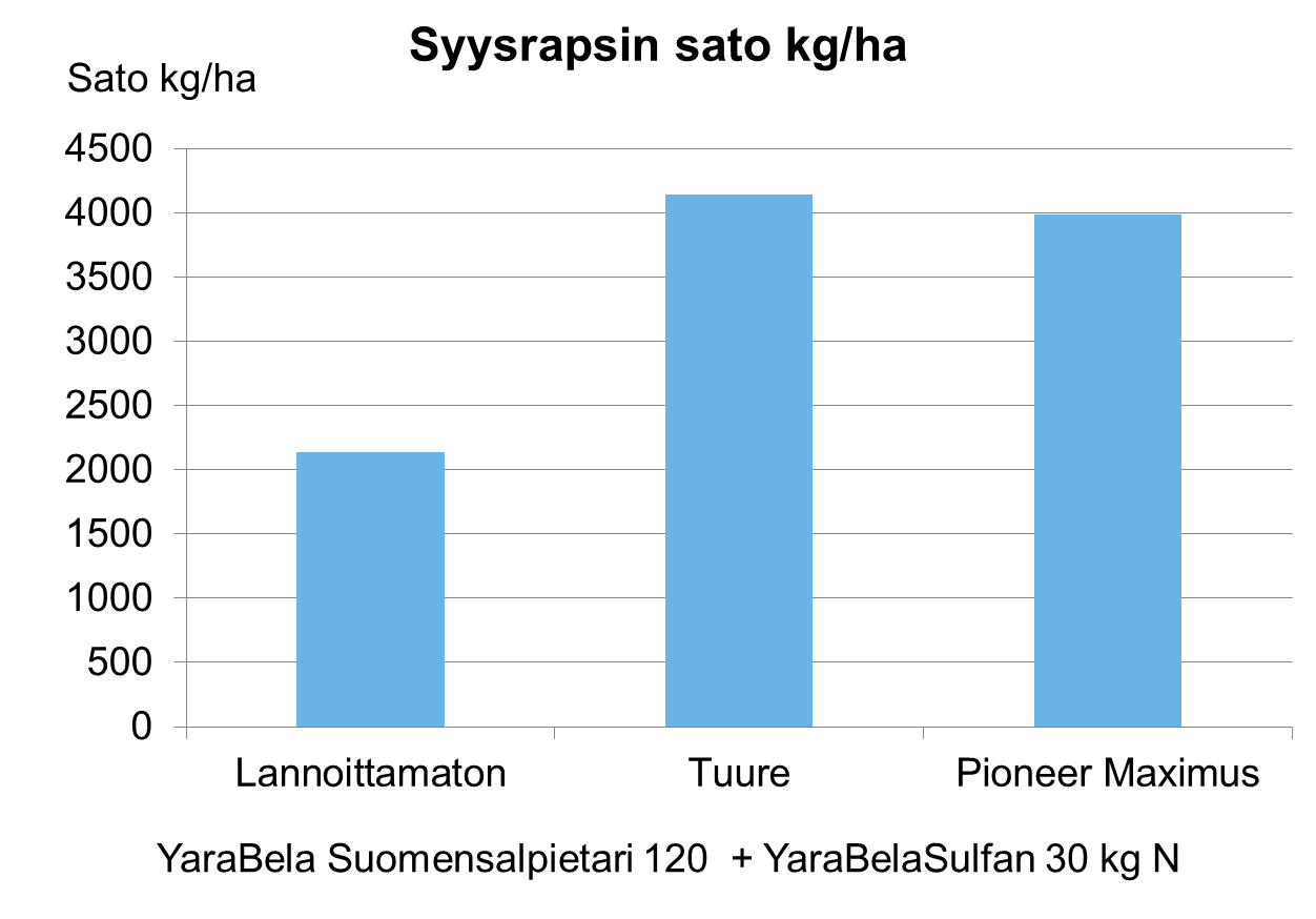 Yaran lannoitusratkaisu tuplasi syysrapsin sadon
